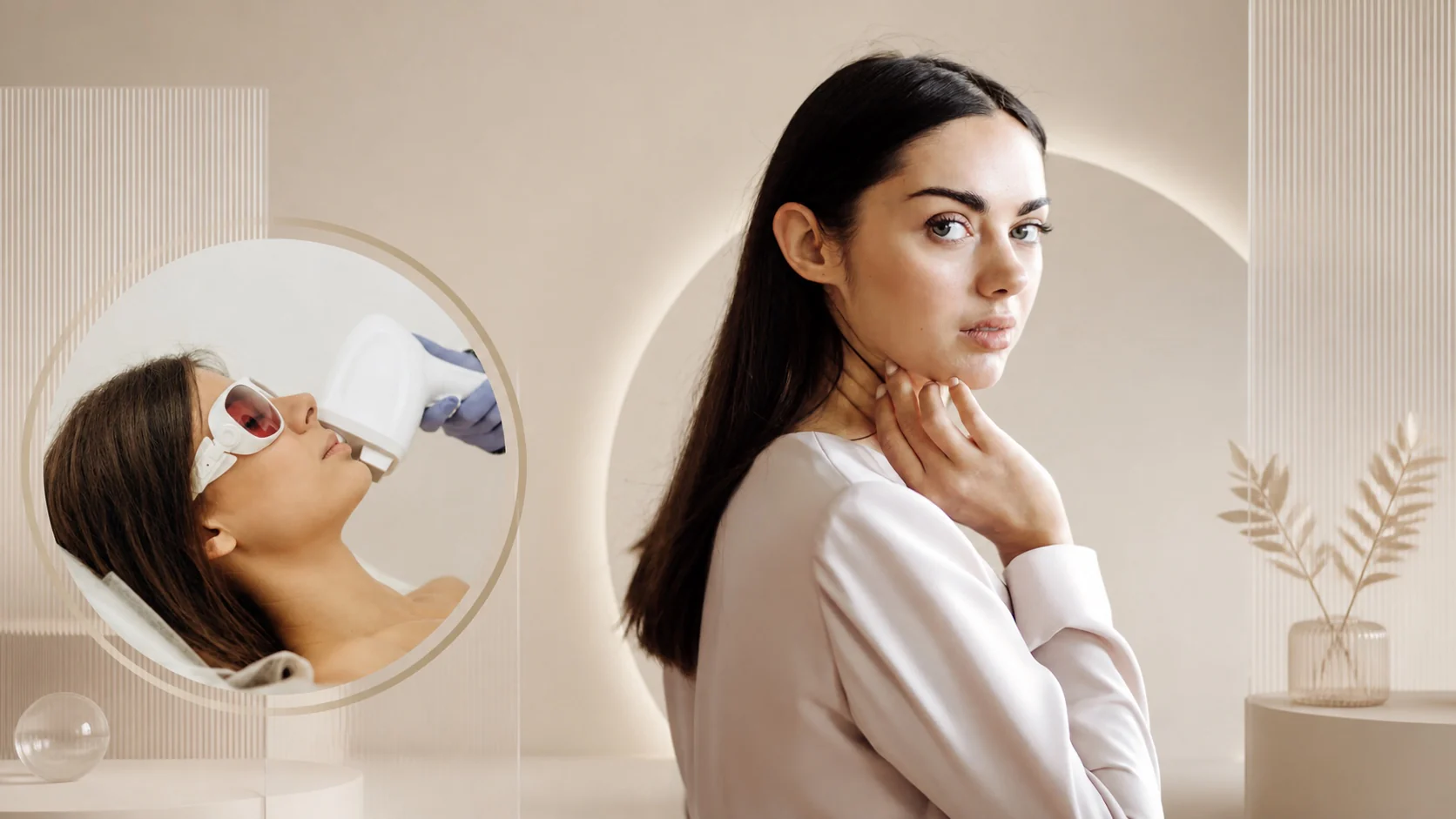 BeautyPoint Moselle Kampagnenmotiv in warmen Creme- und Champagnertönen